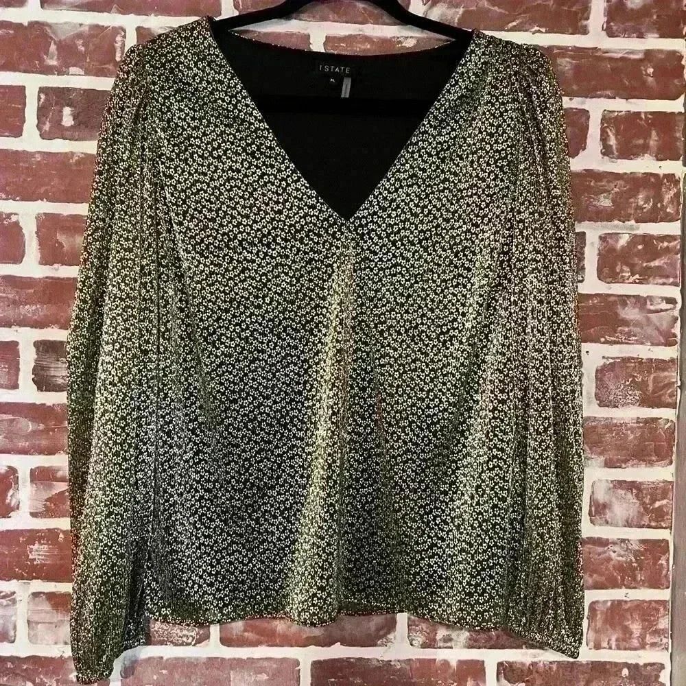 1.State metallic blouse NWT